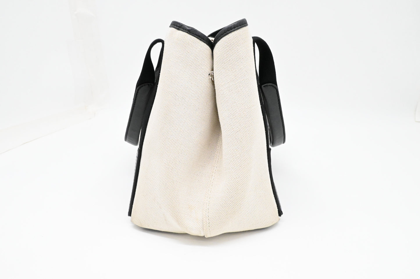 Balenciaga Cabas in White and Black Canvas