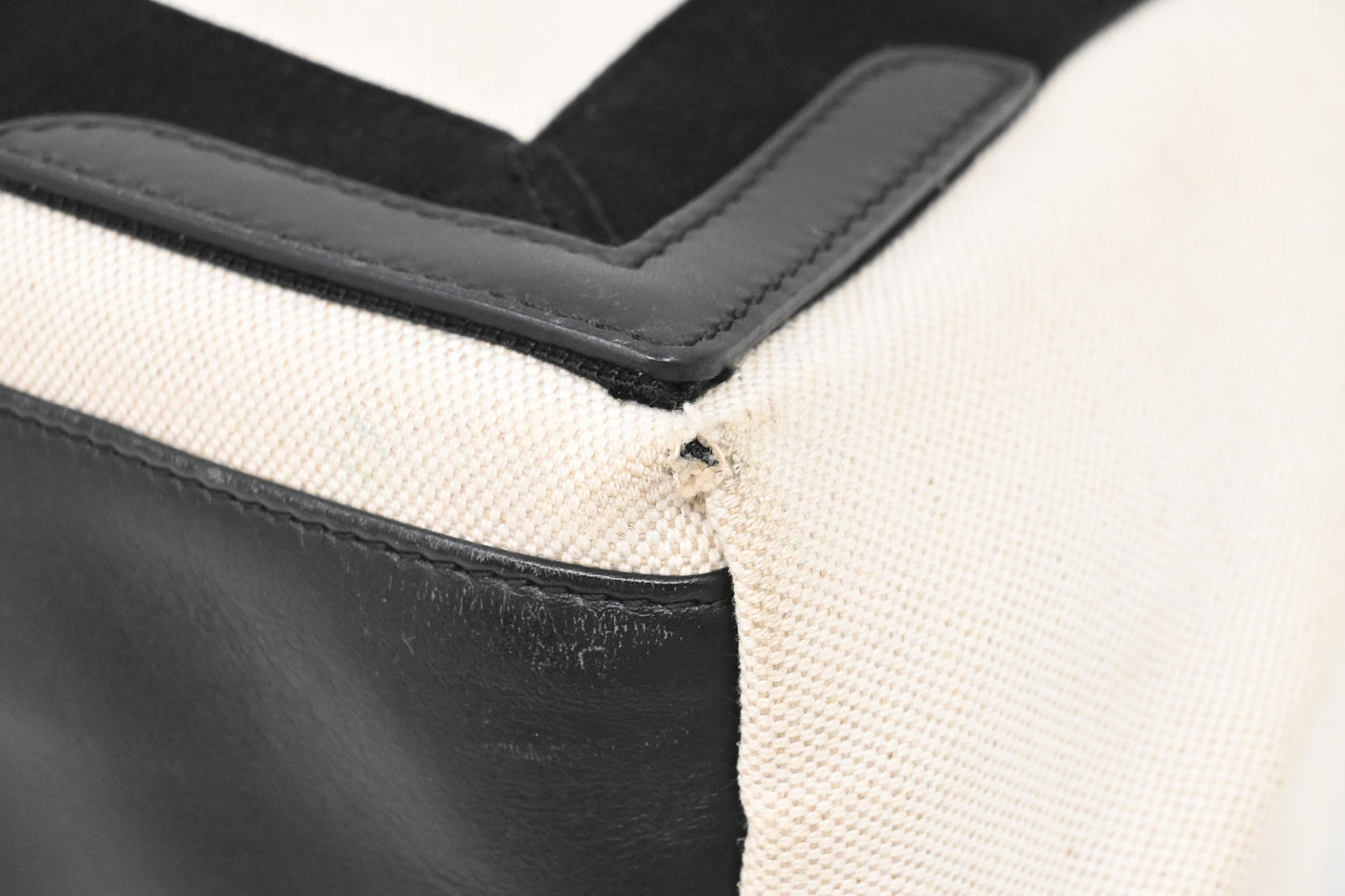 Balenciaga Cabas in White and Black Canvas