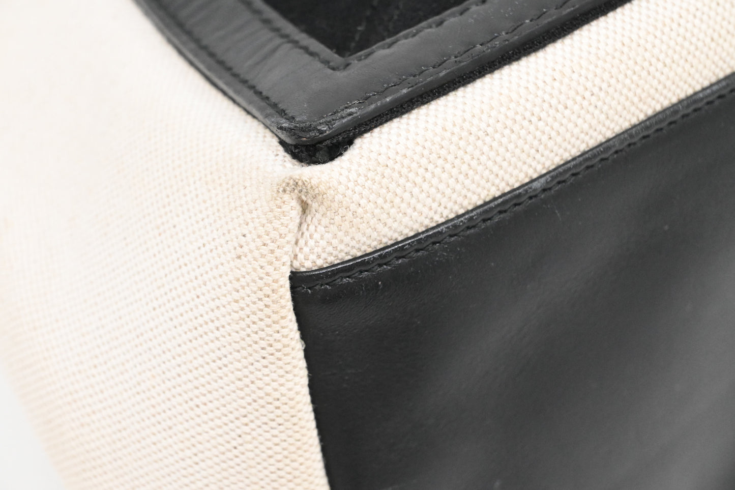Balenciaga Cabas in White and Black Canvas