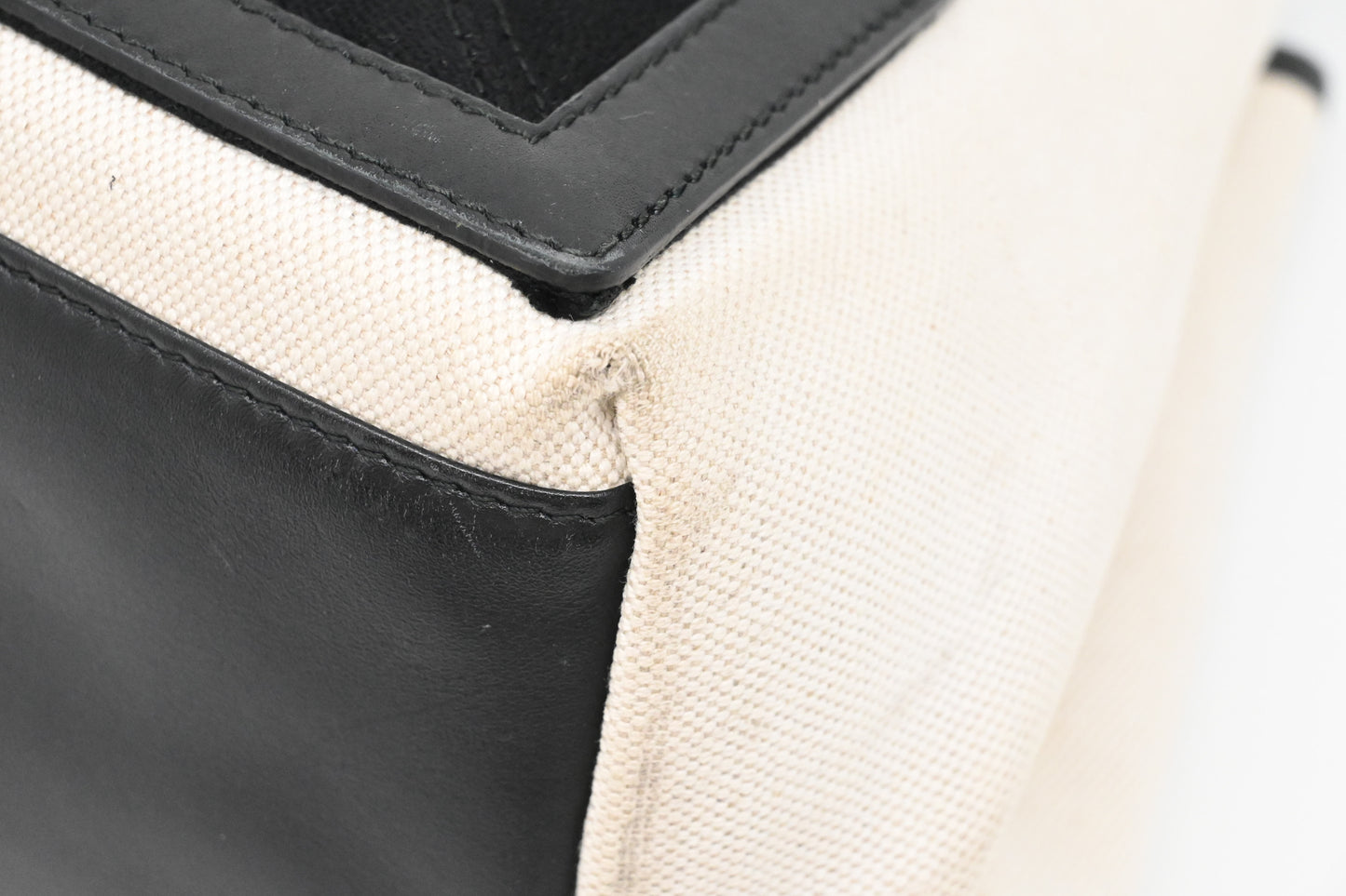 Balenciaga Cabas in White and Black Canvas