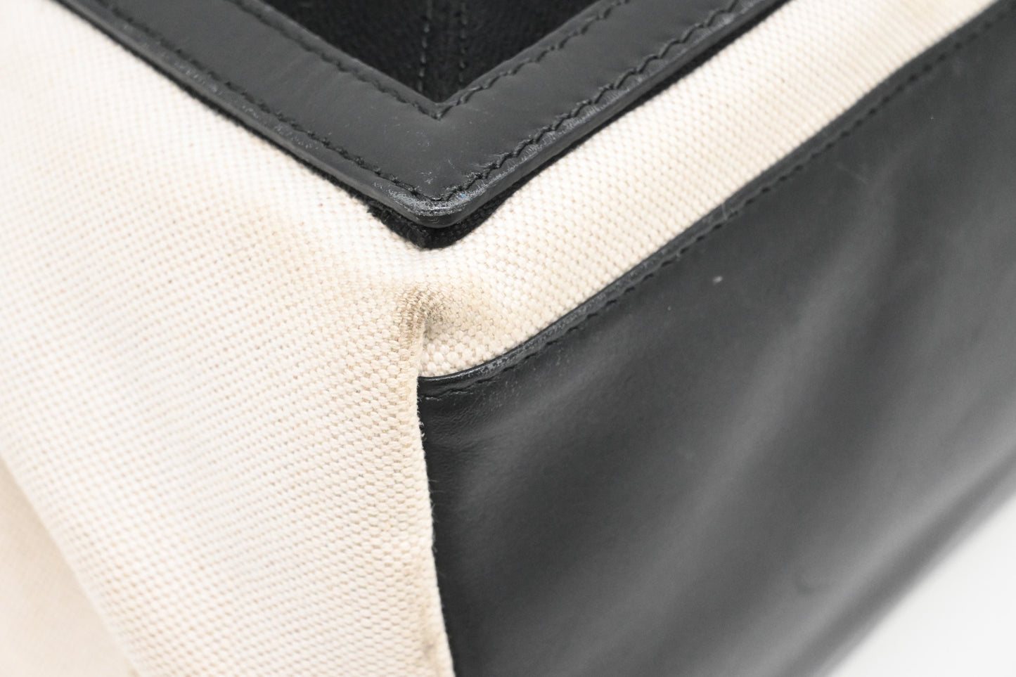 Balenciaga Cabas in White and Black Canvas