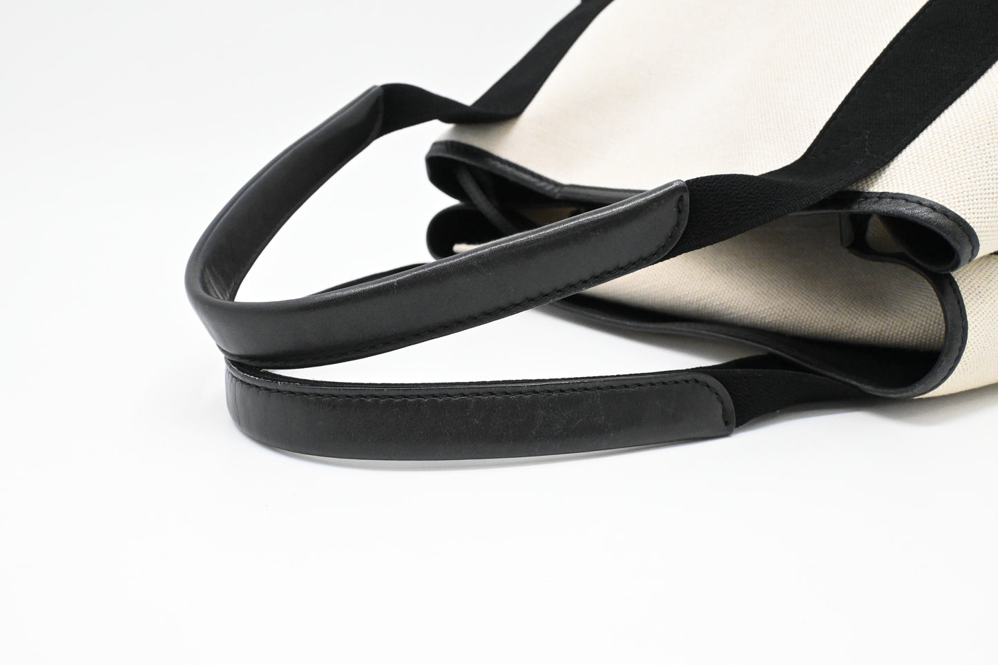 Balenciaga Cabas in White and Black Canvas
