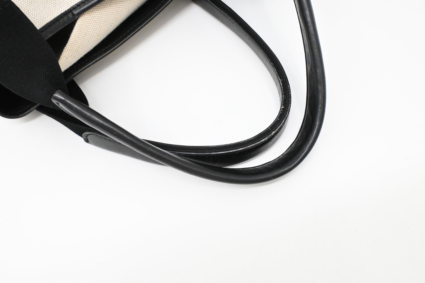 Balenciaga Cabas in White and Black Canvas
