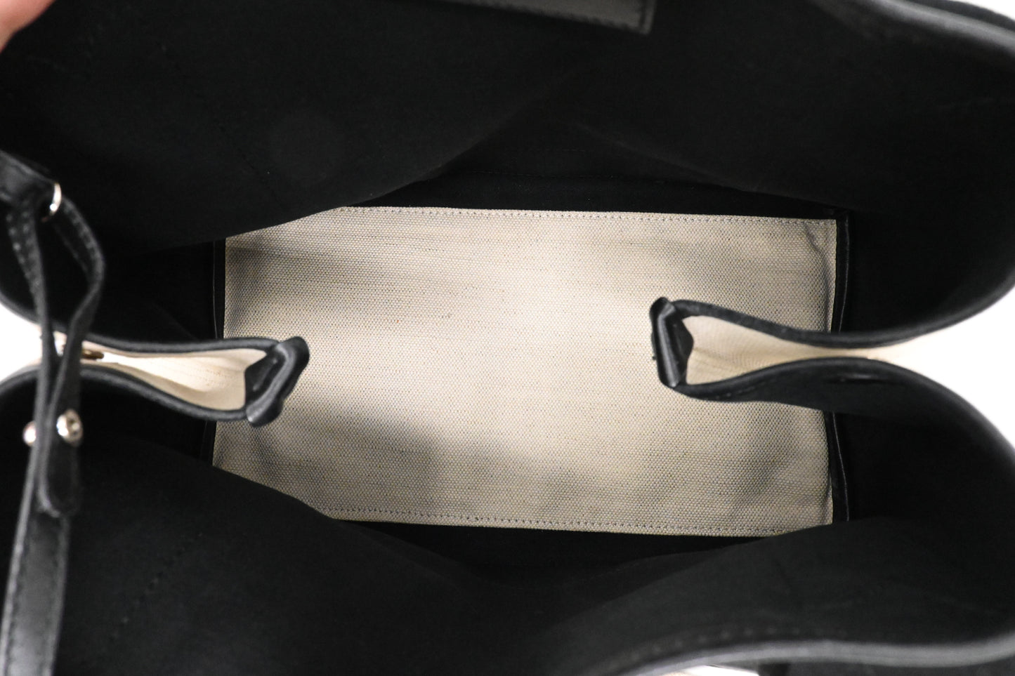 Balenciaga Cabas in White and Black Canvas
