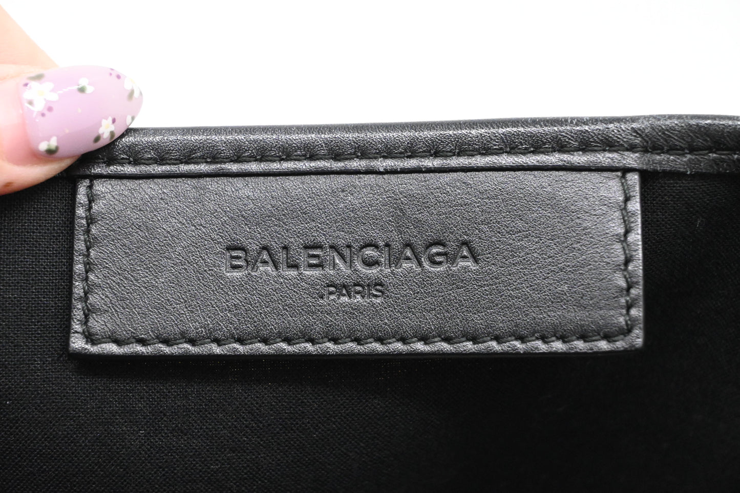 Balenciaga Cabas in White and Black Canvas