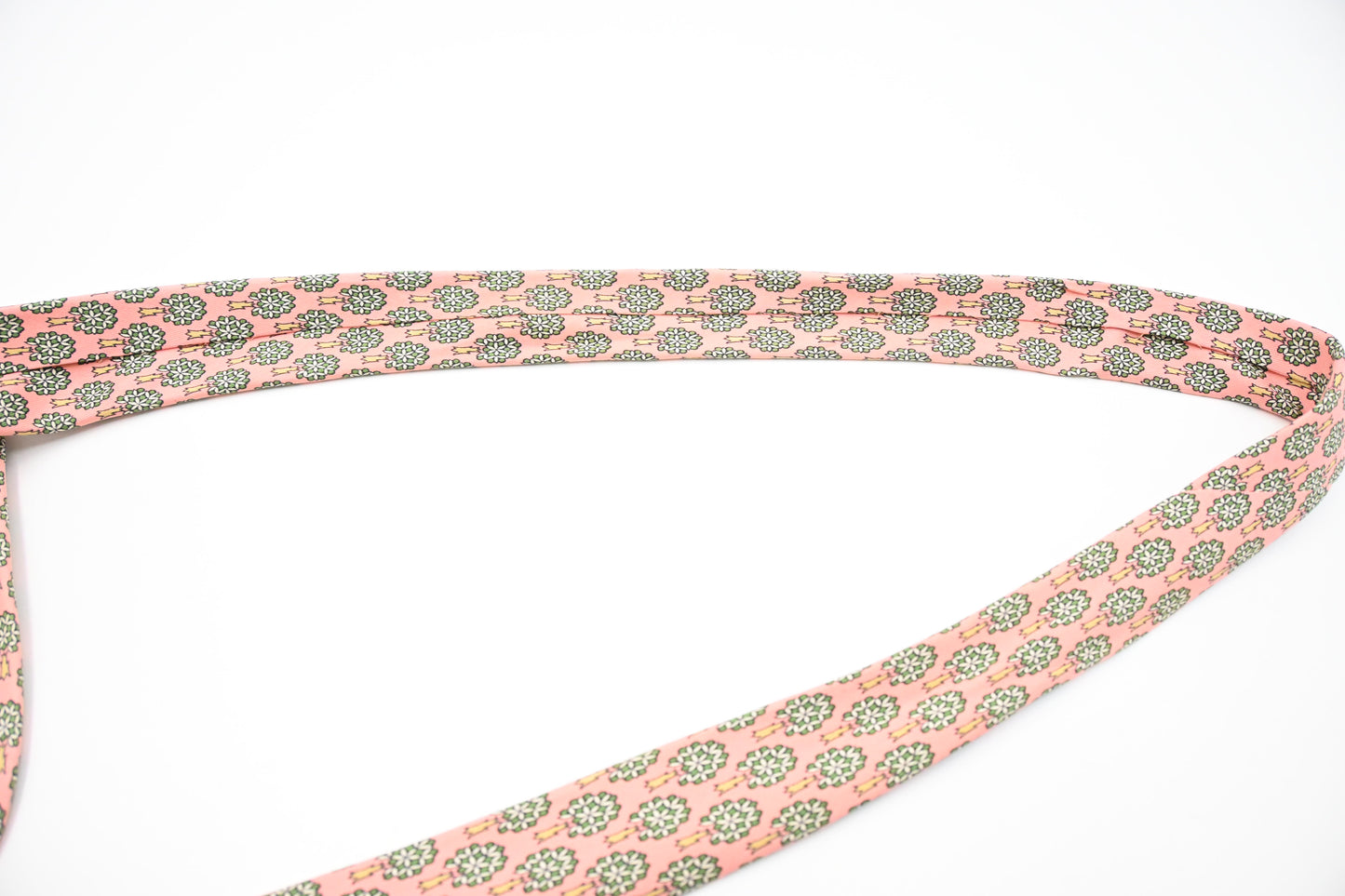 Hermes Tie in Pale Pink and Green Silk