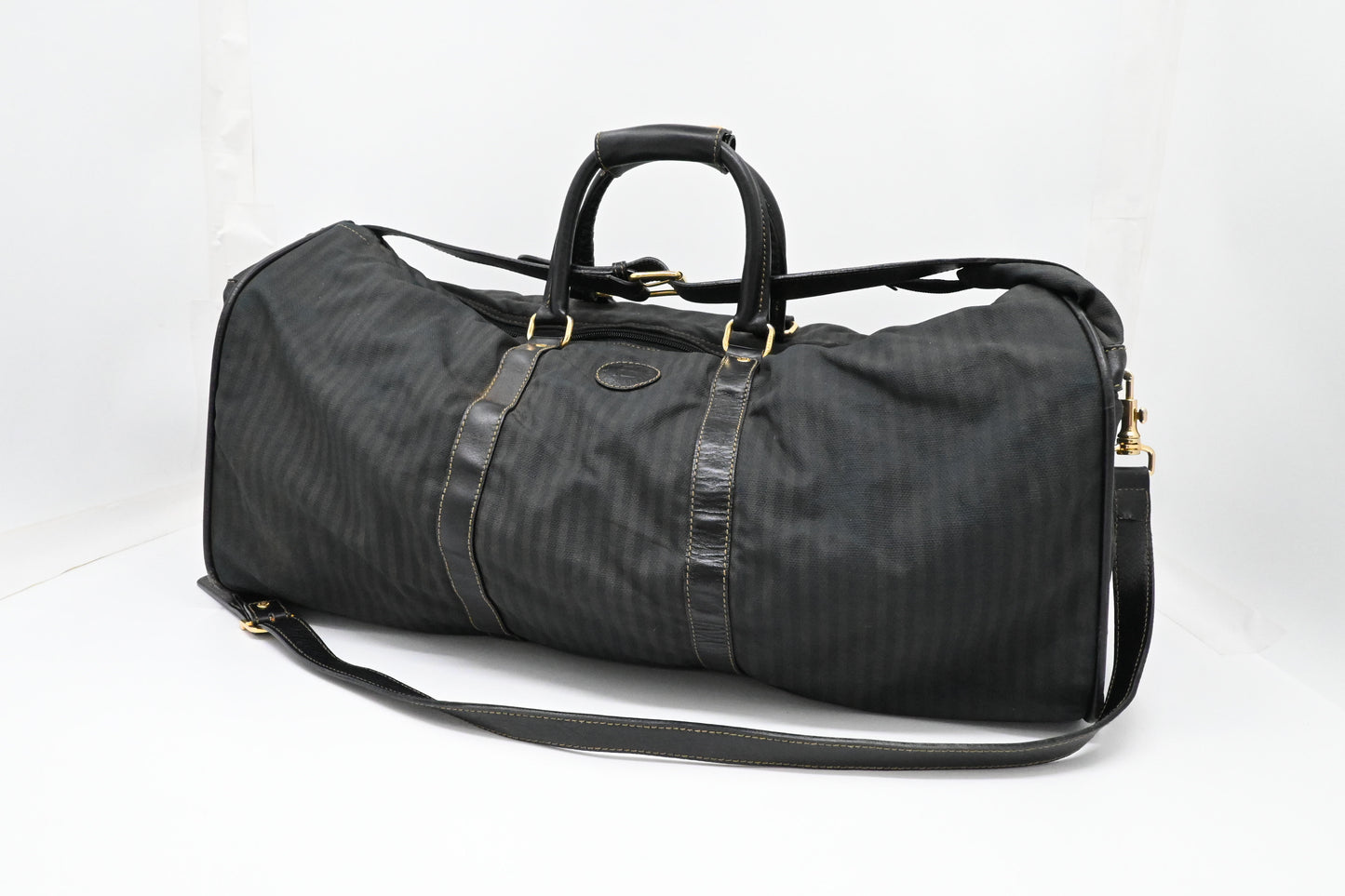 Fendi Travel Bag in Black Striped Canvas