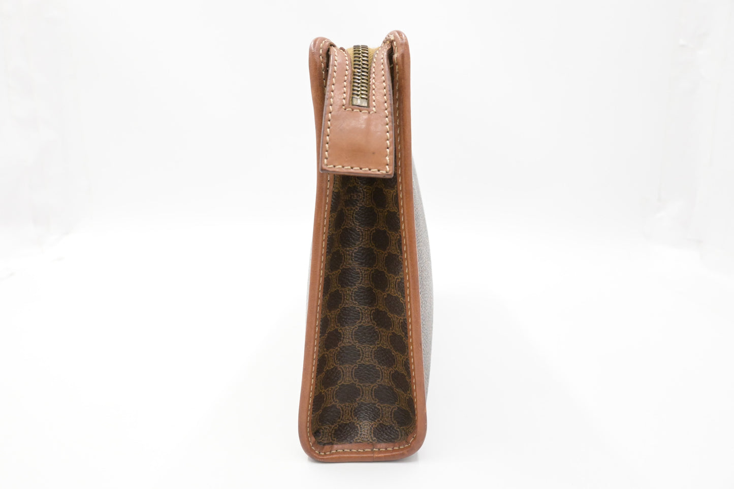Celine Pouch in Brown Macadam Canvas