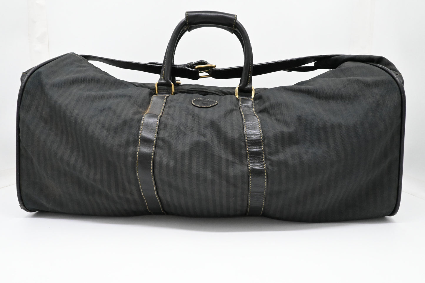 Fendi Travel Bag in Black Striped Canvas