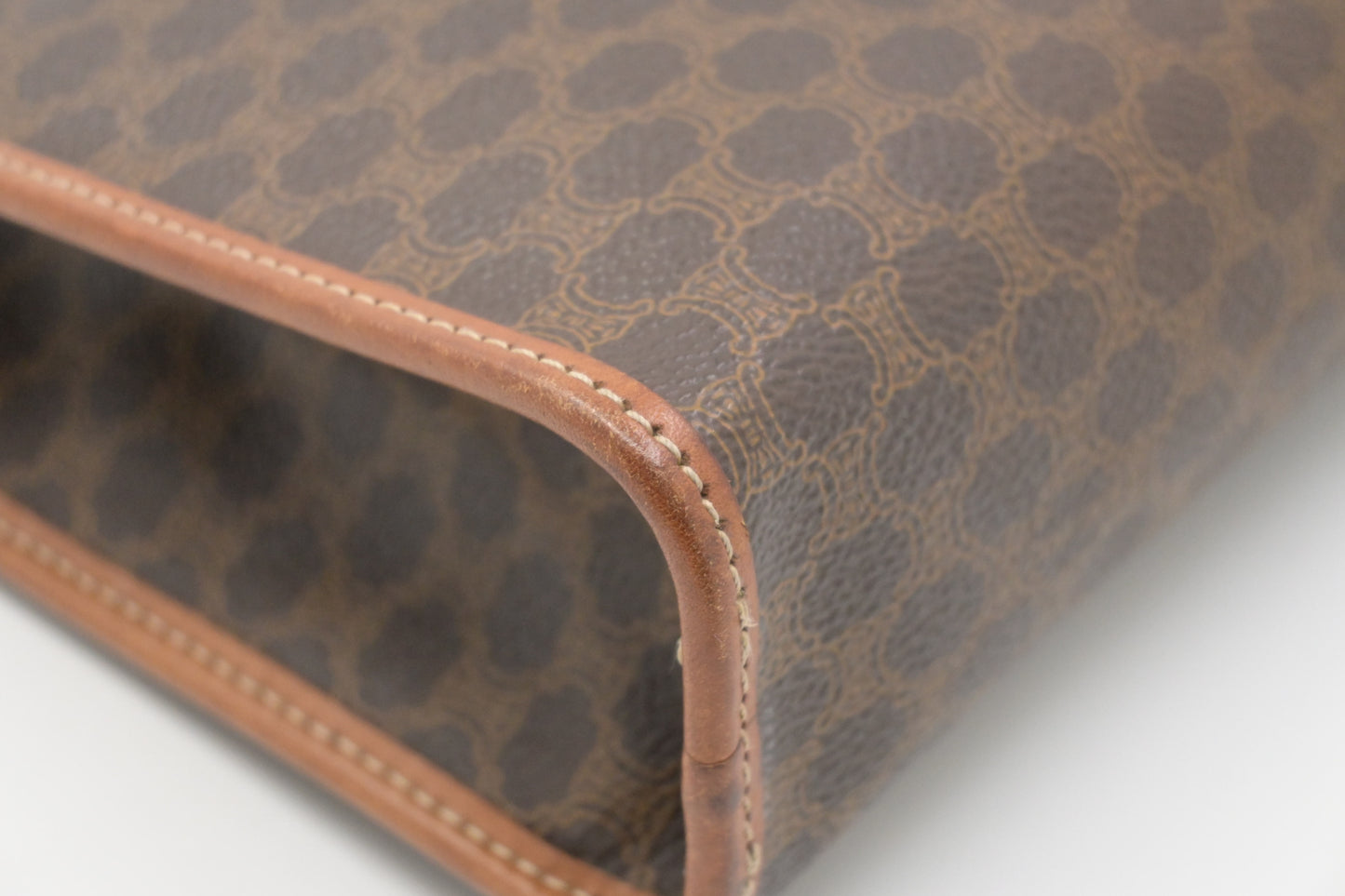 Celine Pouch in Brown Macadam Canvas