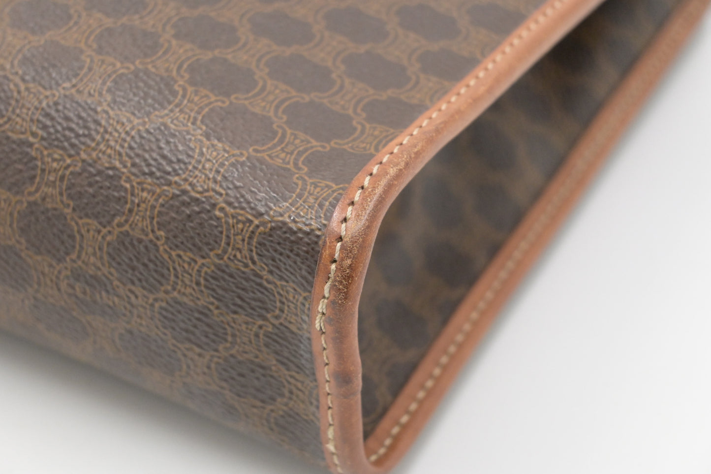 Celine Pouch in Brown Macadam Canvas