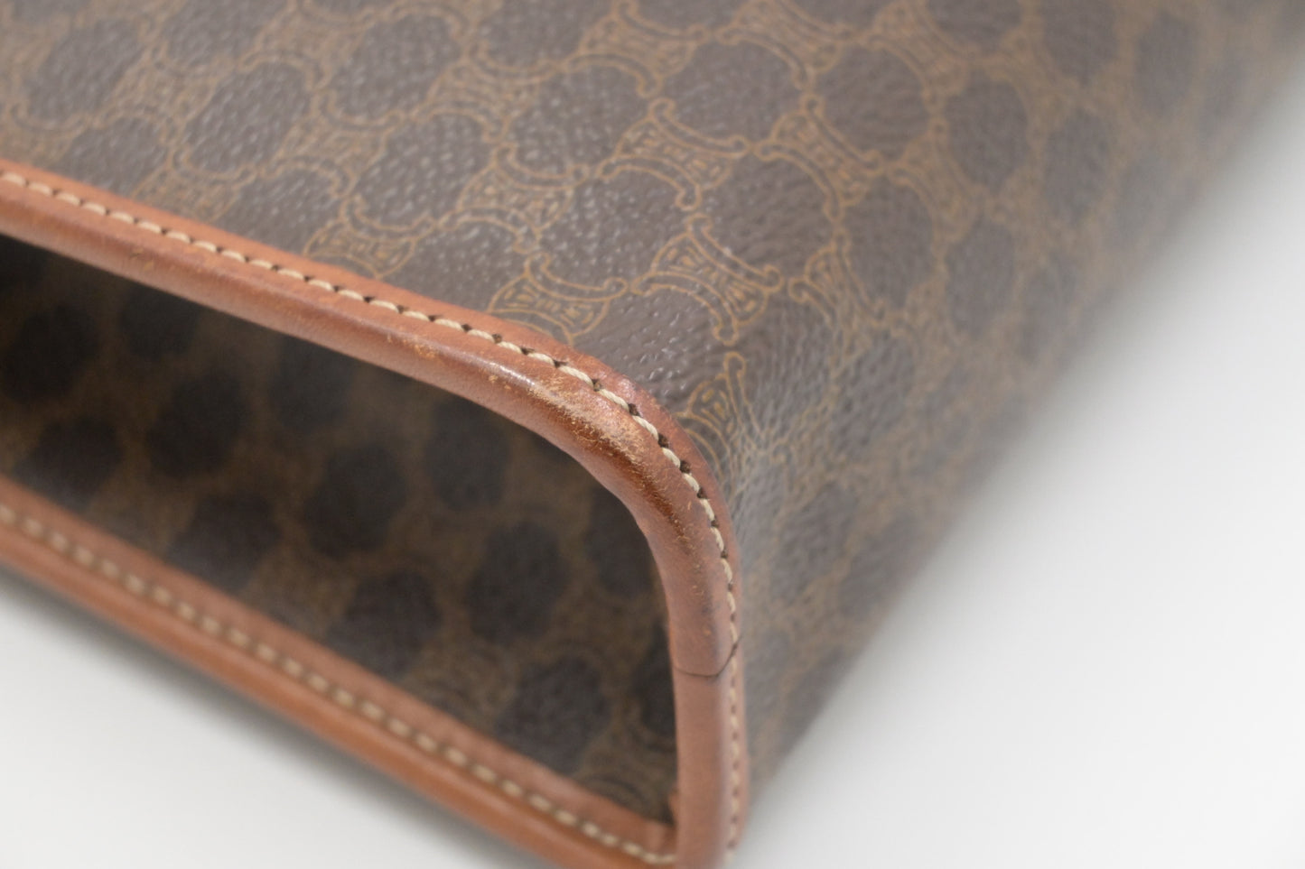 Celine Pouch in Brown Macadam Canvas