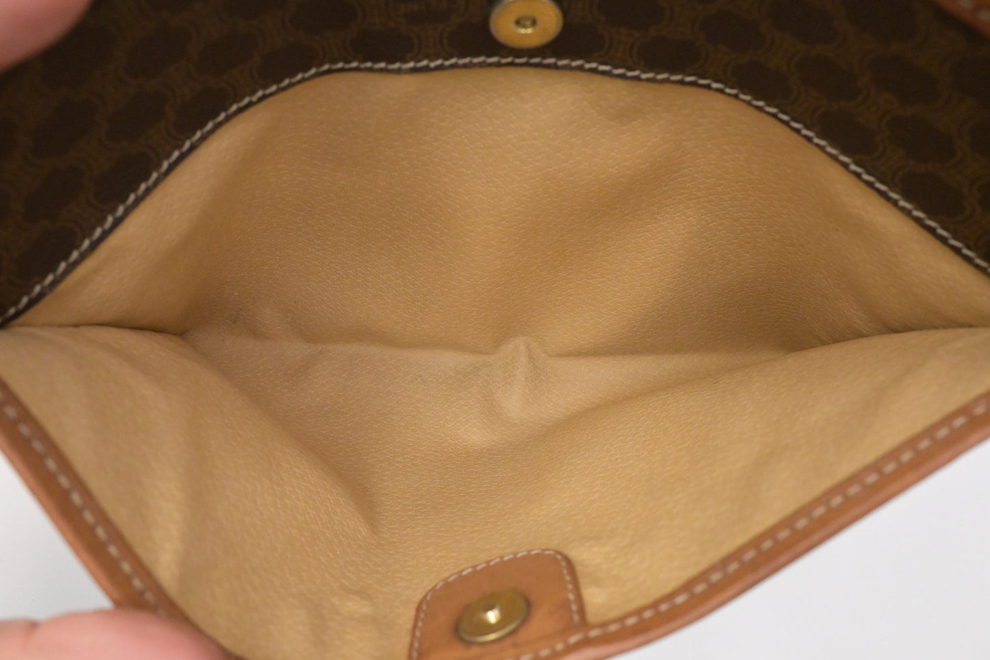 Celine Pouch in Brown Macadam Canvas