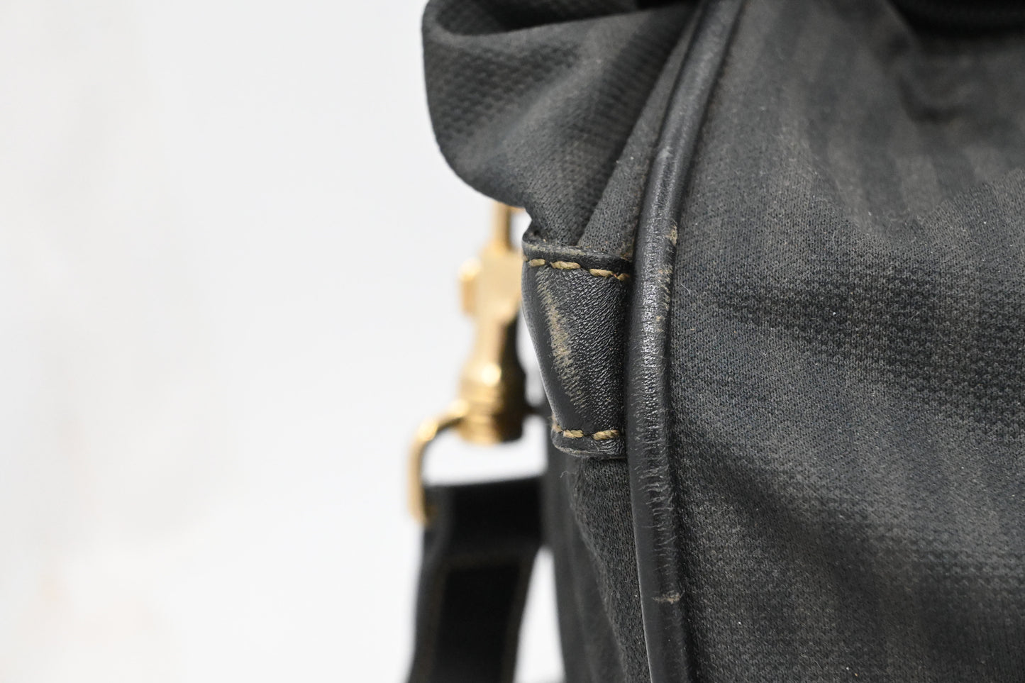 Fendi Travel Bag in Black Striped Canvas