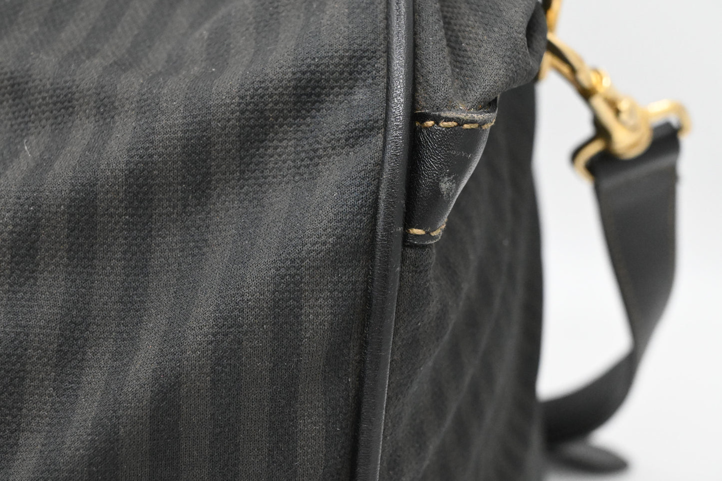 Fendi Travel Bag in Black Striped Canvas