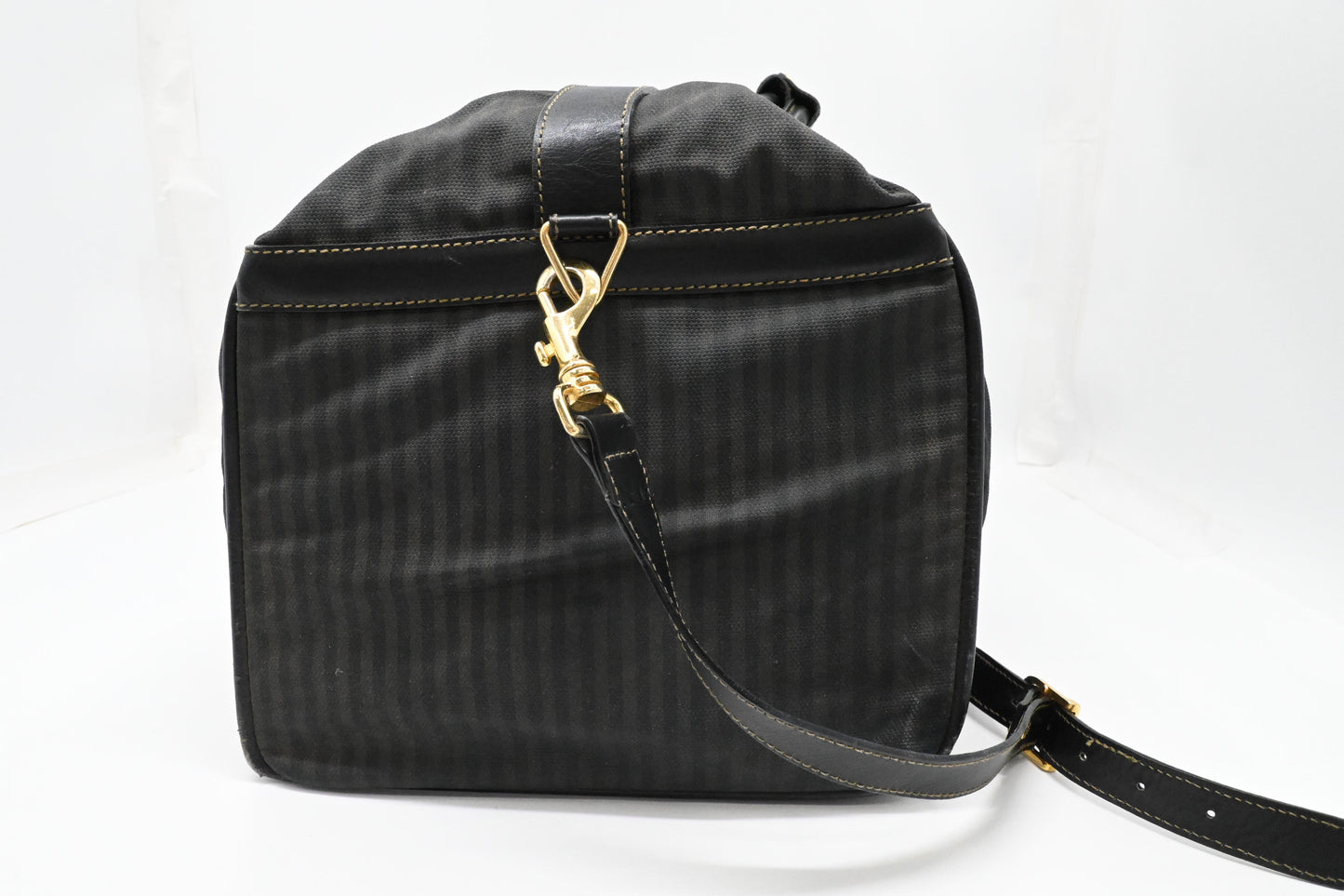 Fendi Travel Bag in Black Striped Canvas