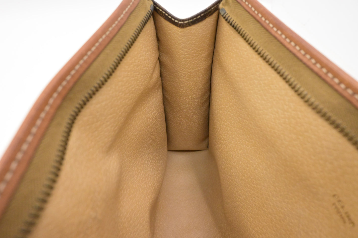 Celine Pouch in Brown Macadam Canvas
