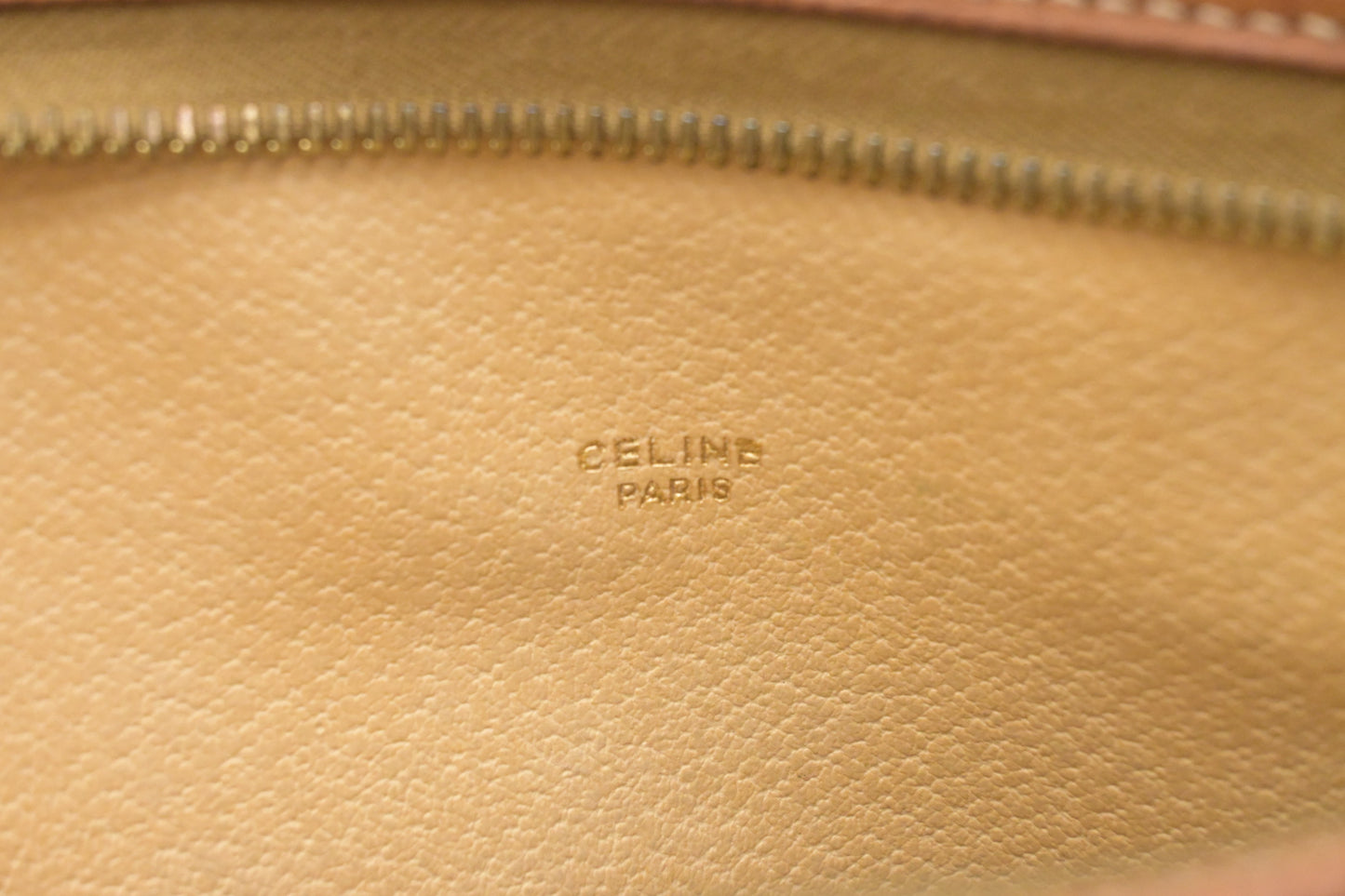 Celine Pouch in Brown Macadam Canvas