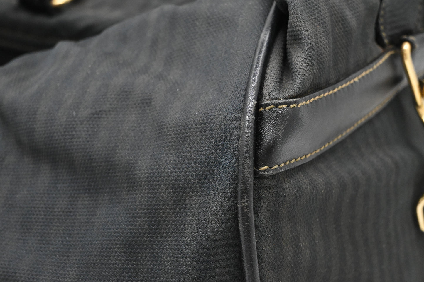 Fendi Travel Bag in Black Striped Canvas