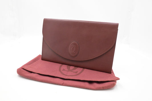 Cartier Clutch in Burgundy Leather