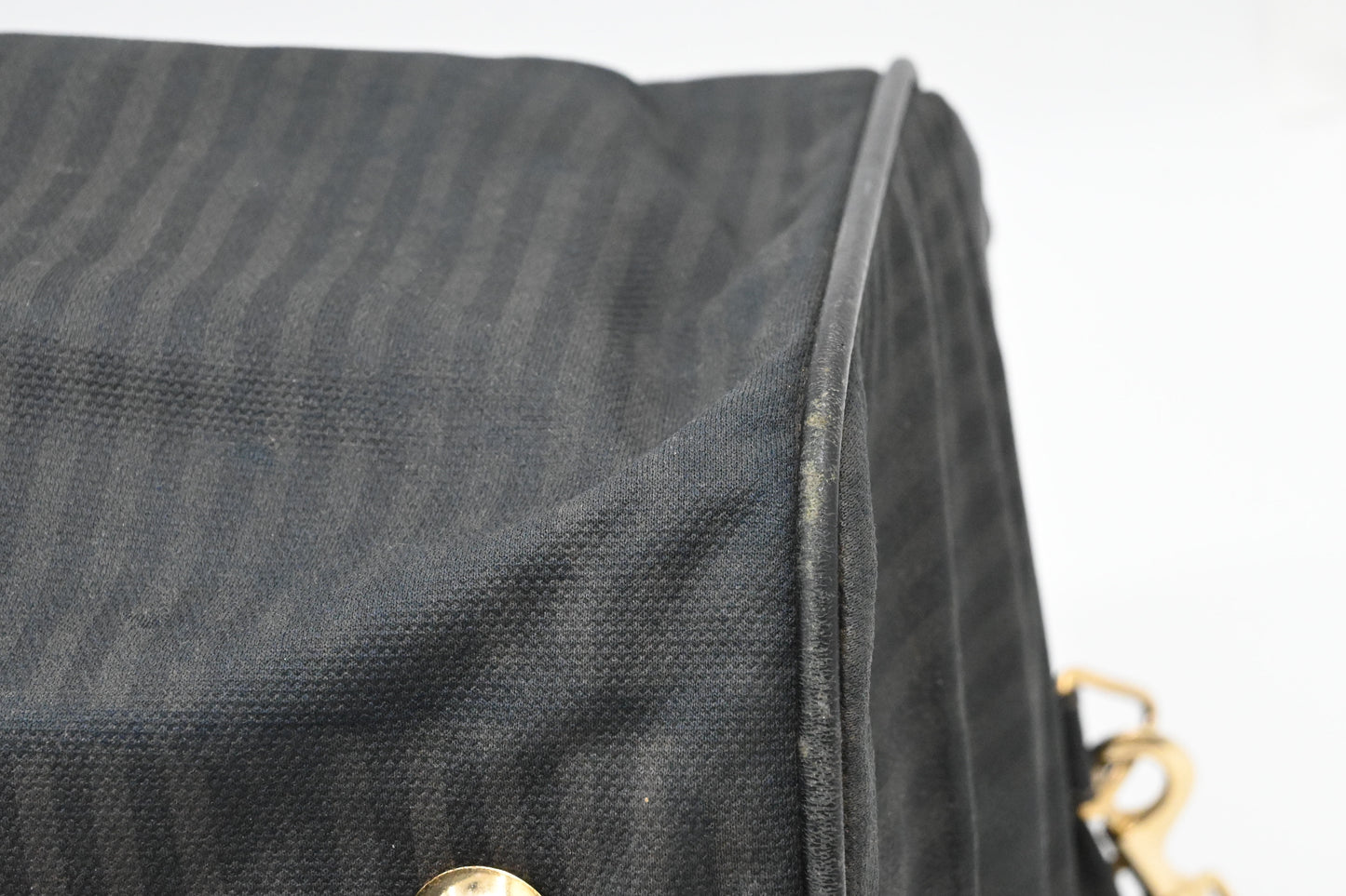 Fendi Travel Bag in Black Striped Canvas