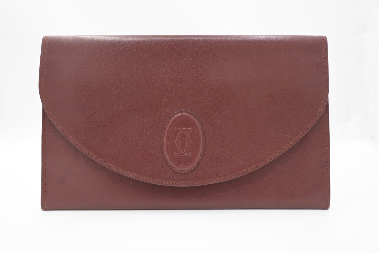 Cartier Clutch in Burgundy Leather