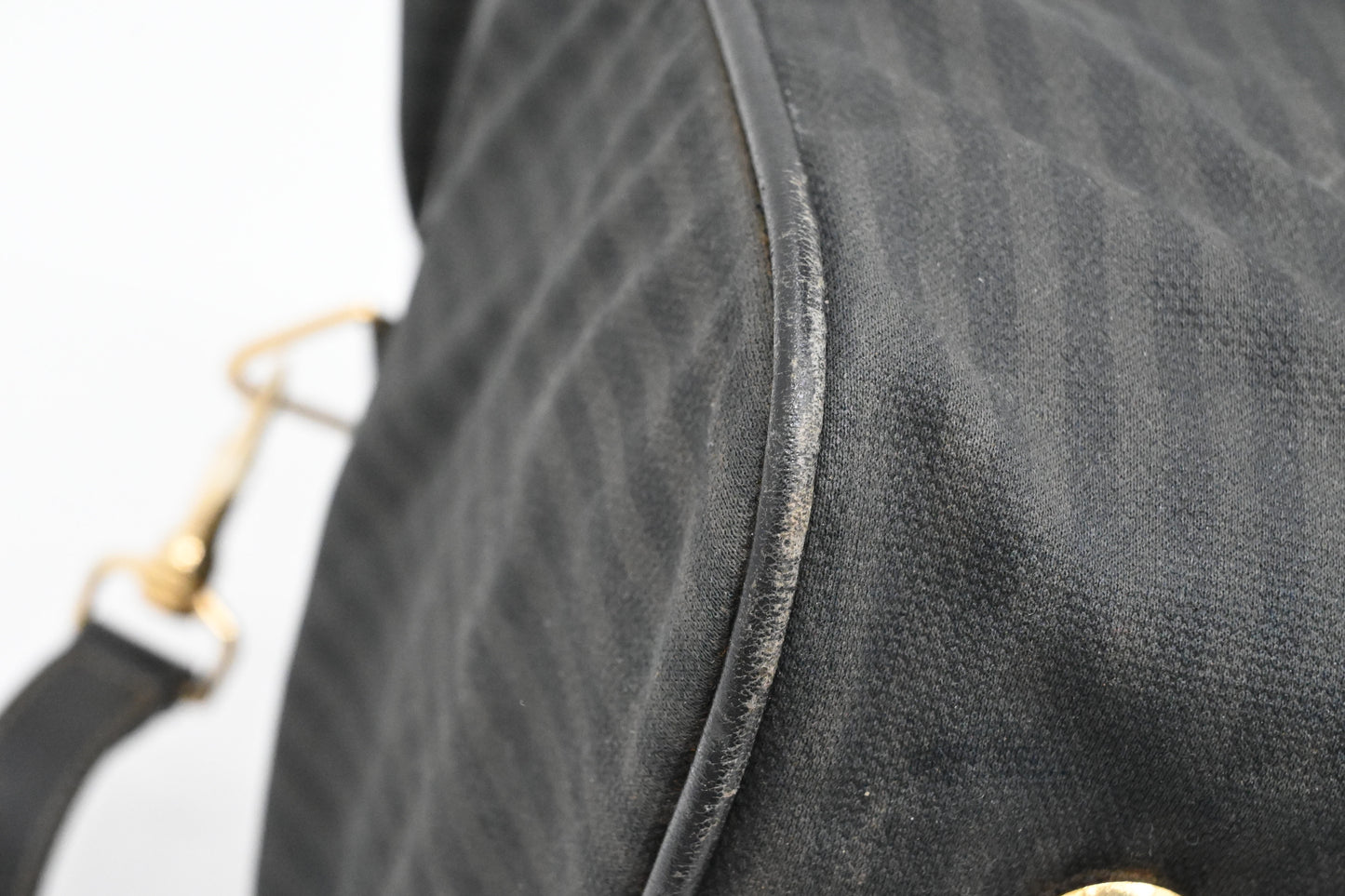 Fendi Travel Bag in Black Striped Canvas