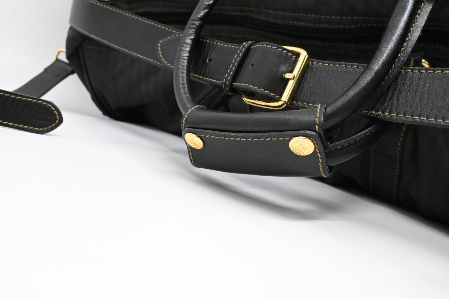 Fendi Travel Bag in Black Striped Canvas