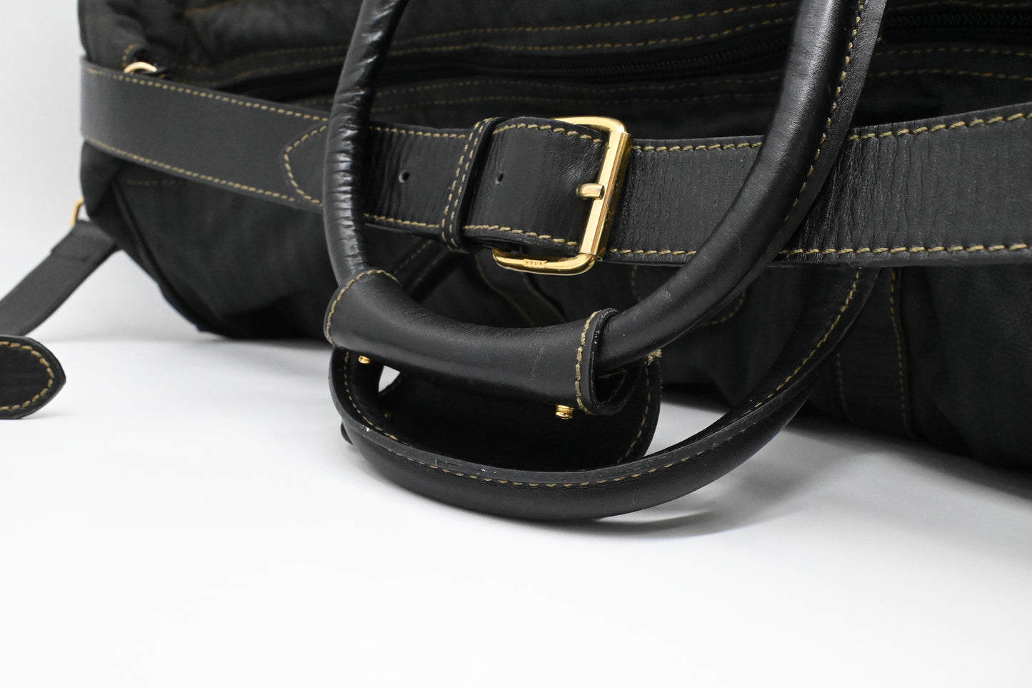Fendi Travel Bag in Black Striped Canvas