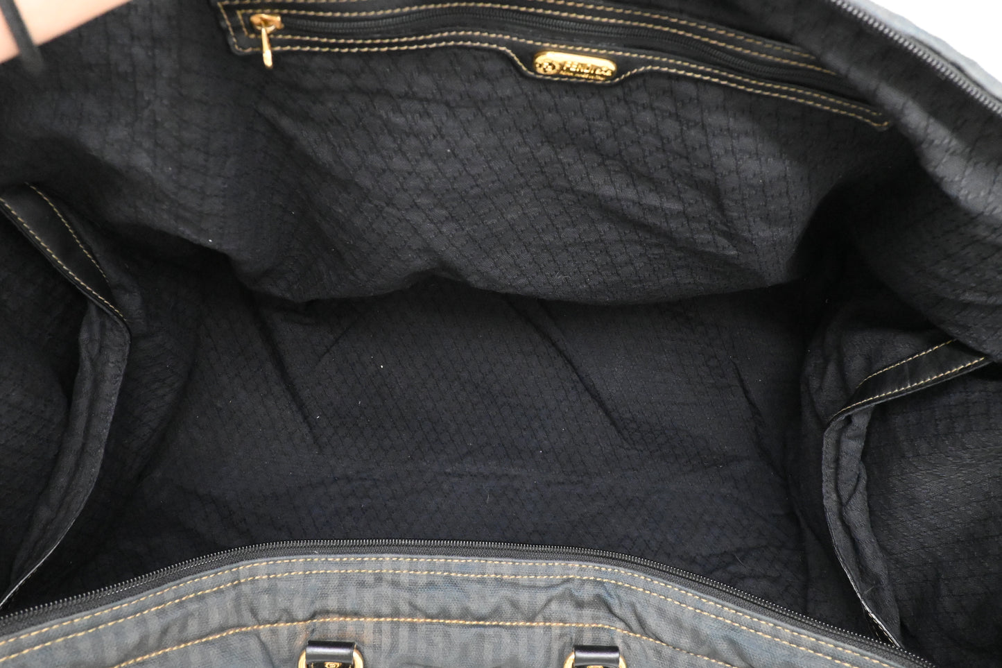 Fendi Travel Bag in Black Striped Canvas