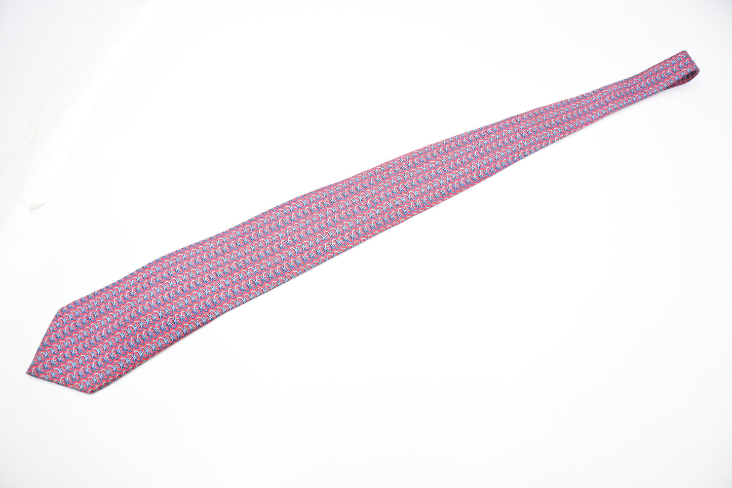 Hermes Tie in Red and Blue Silk