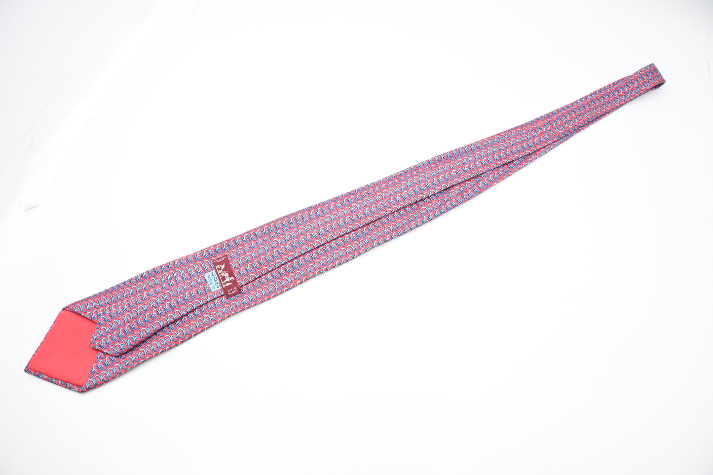 Hermes Tie in Red and Blue Silk
