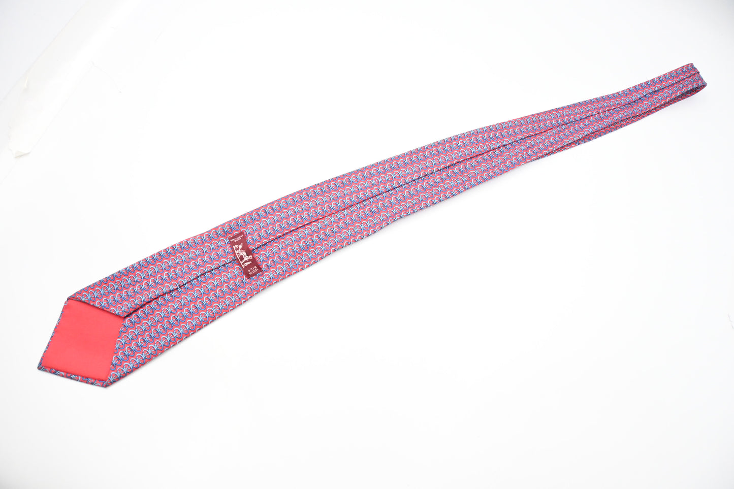 Hermes Tie in Red and Blue Silk