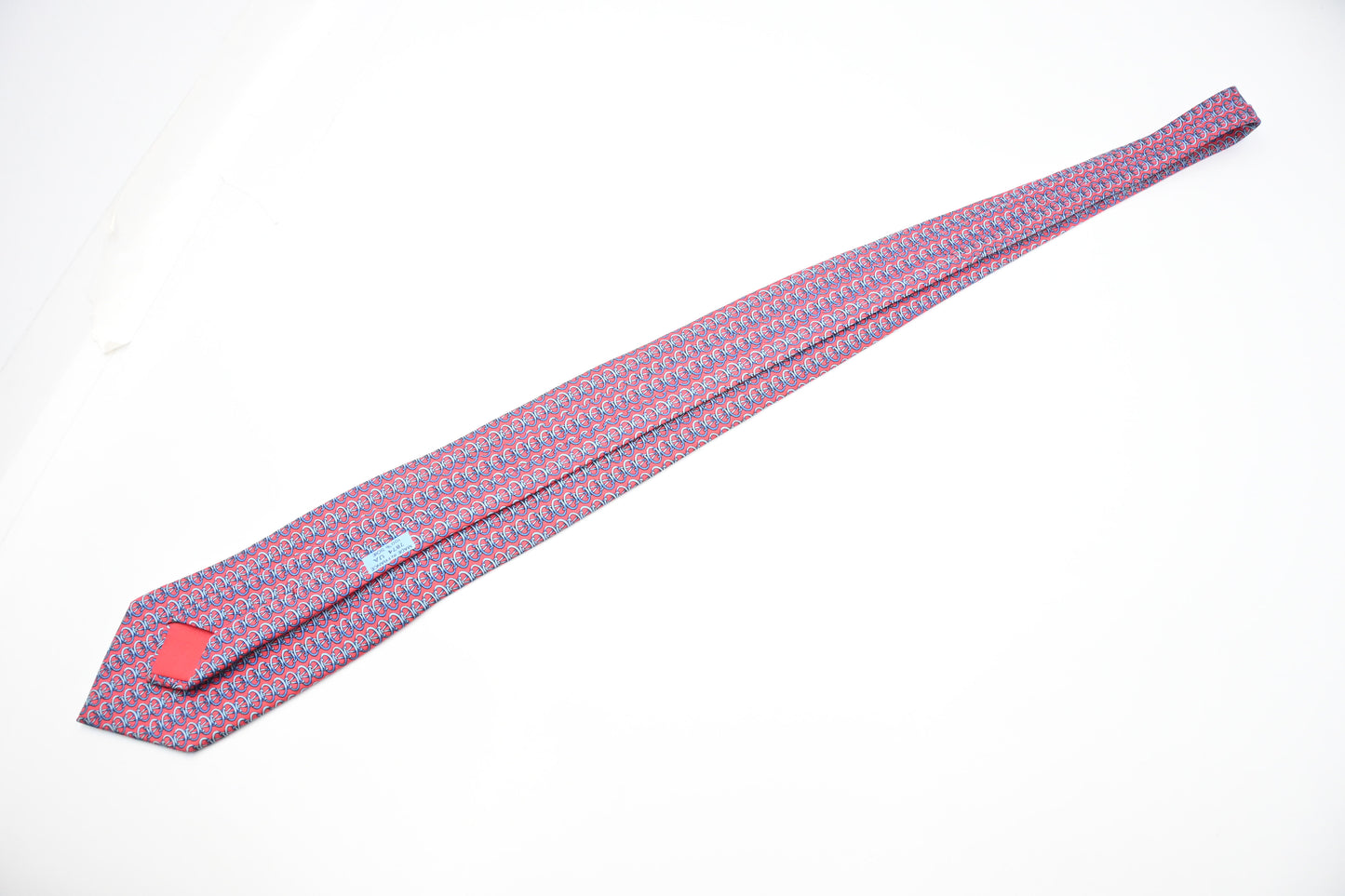 Hermes Tie in Red and Blue Silk