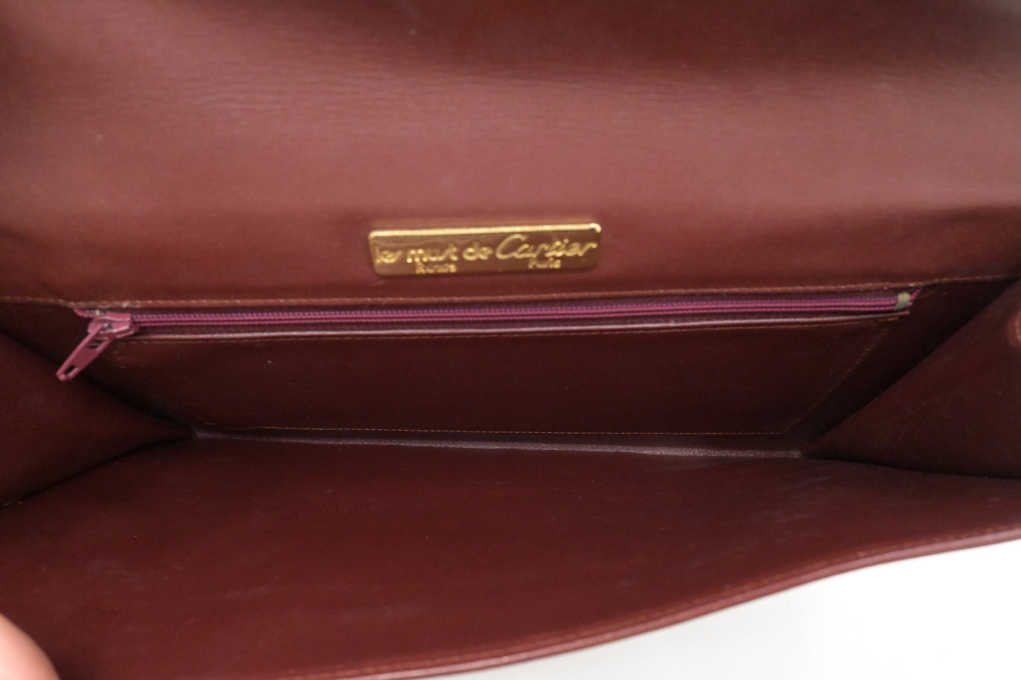 Cartier Clutch in Burgundy Leather