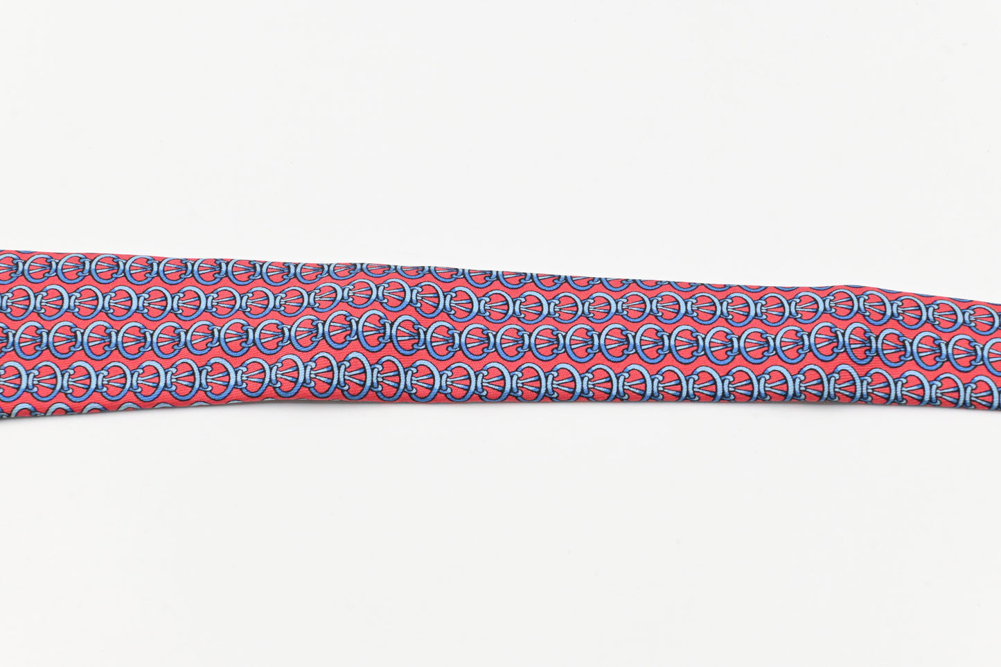 Hermes Tie in Red and Blue Silk