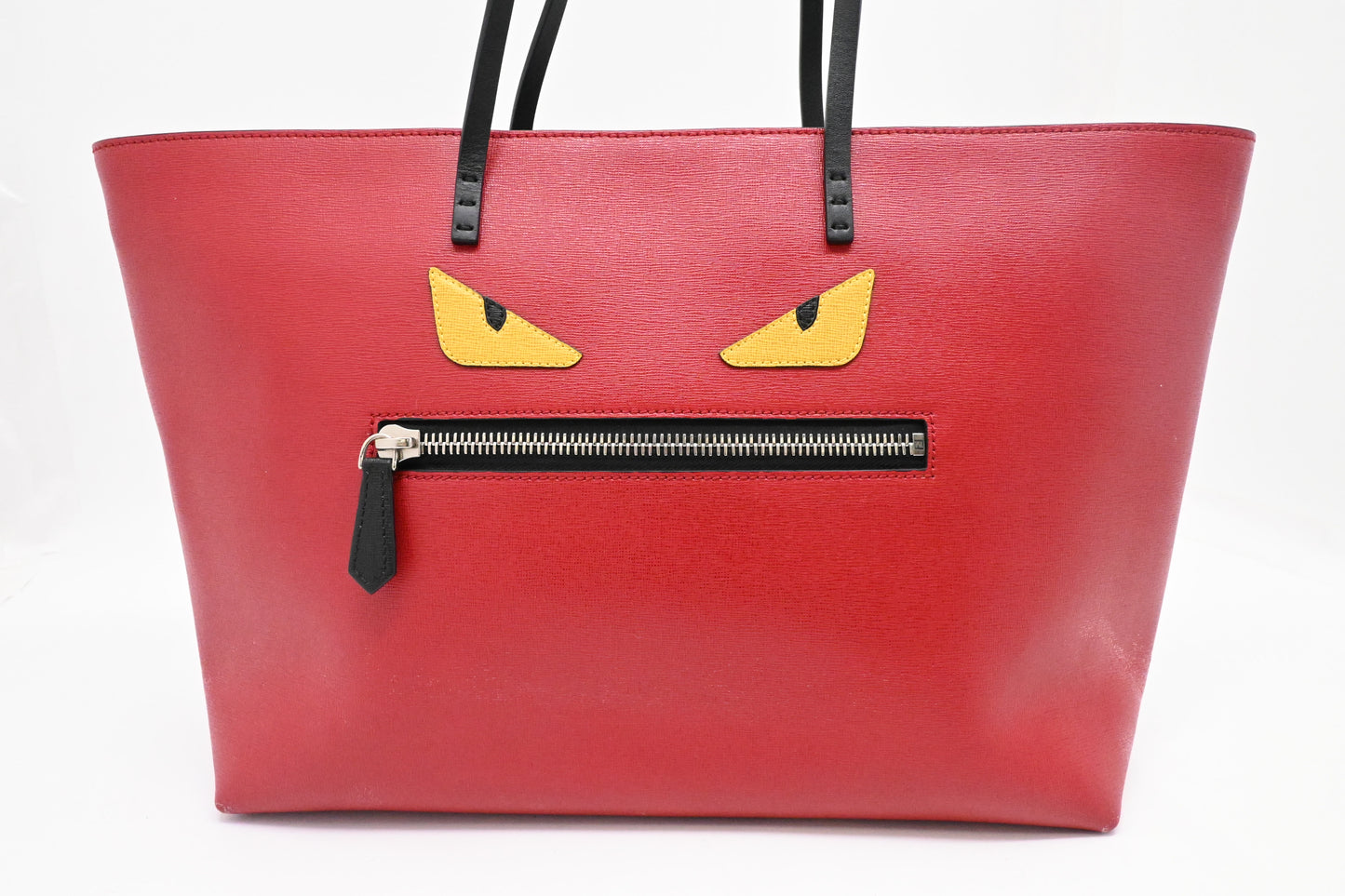 Fendi Monster Tote Bag in Red Leather