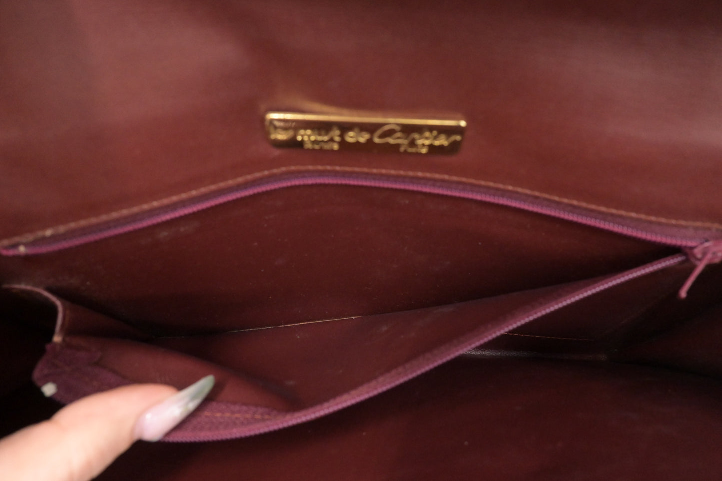 Cartier Clutch in Burgundy Leather