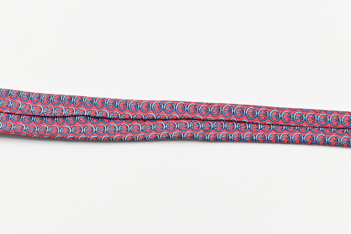 Hermes Tie in Red and Blue Silk