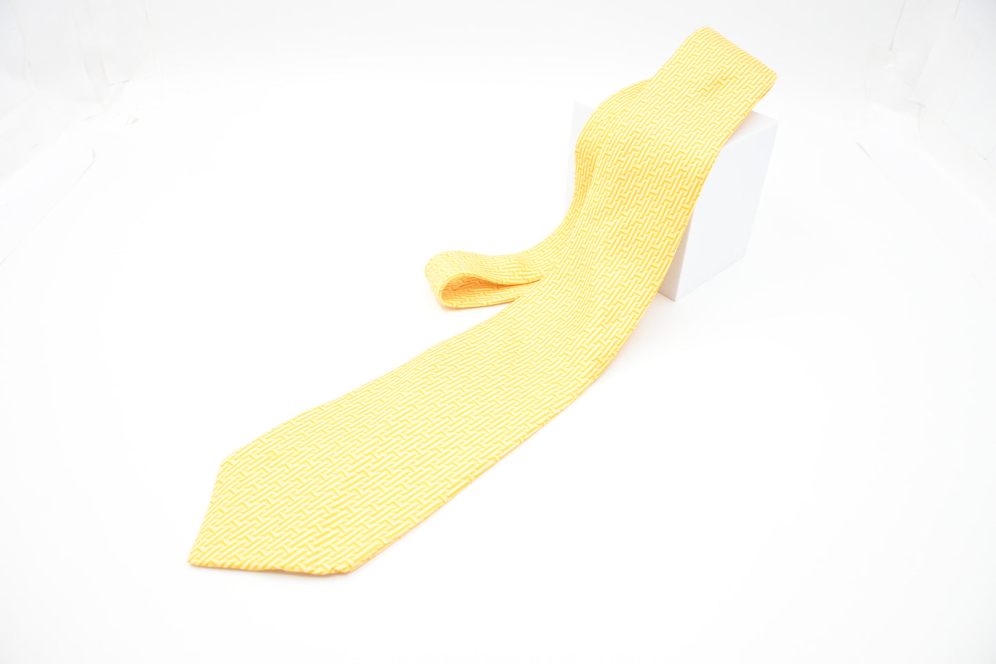 Hermes Tie in Yellow Silk