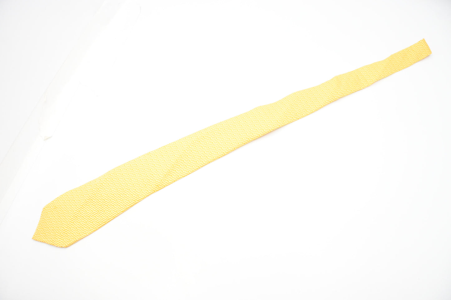 Hermes Tie in Yellow Silk
