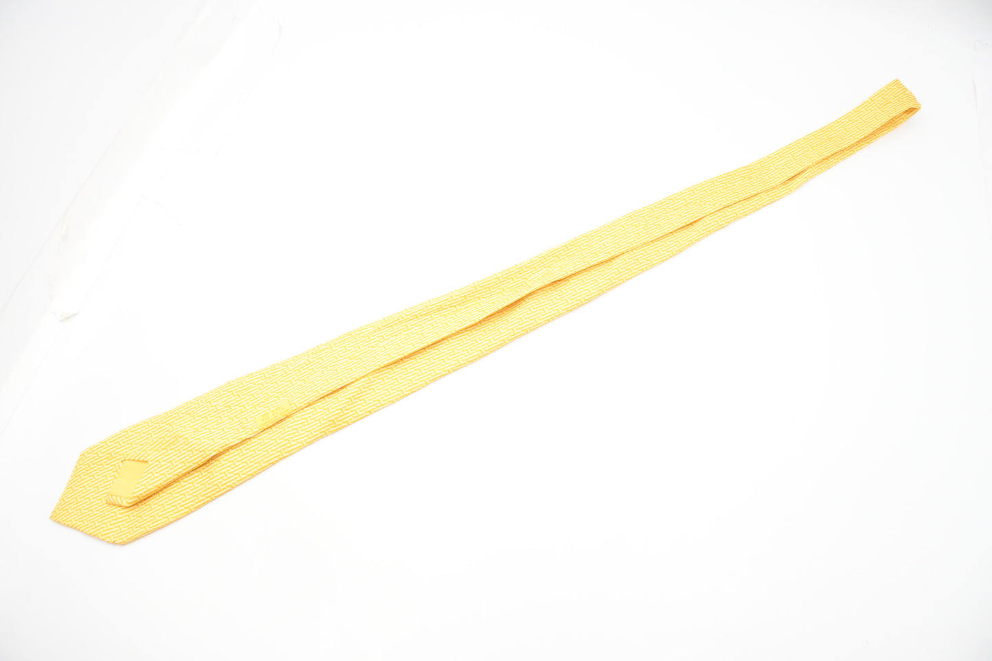 Hermes Tie in Yellow Silk