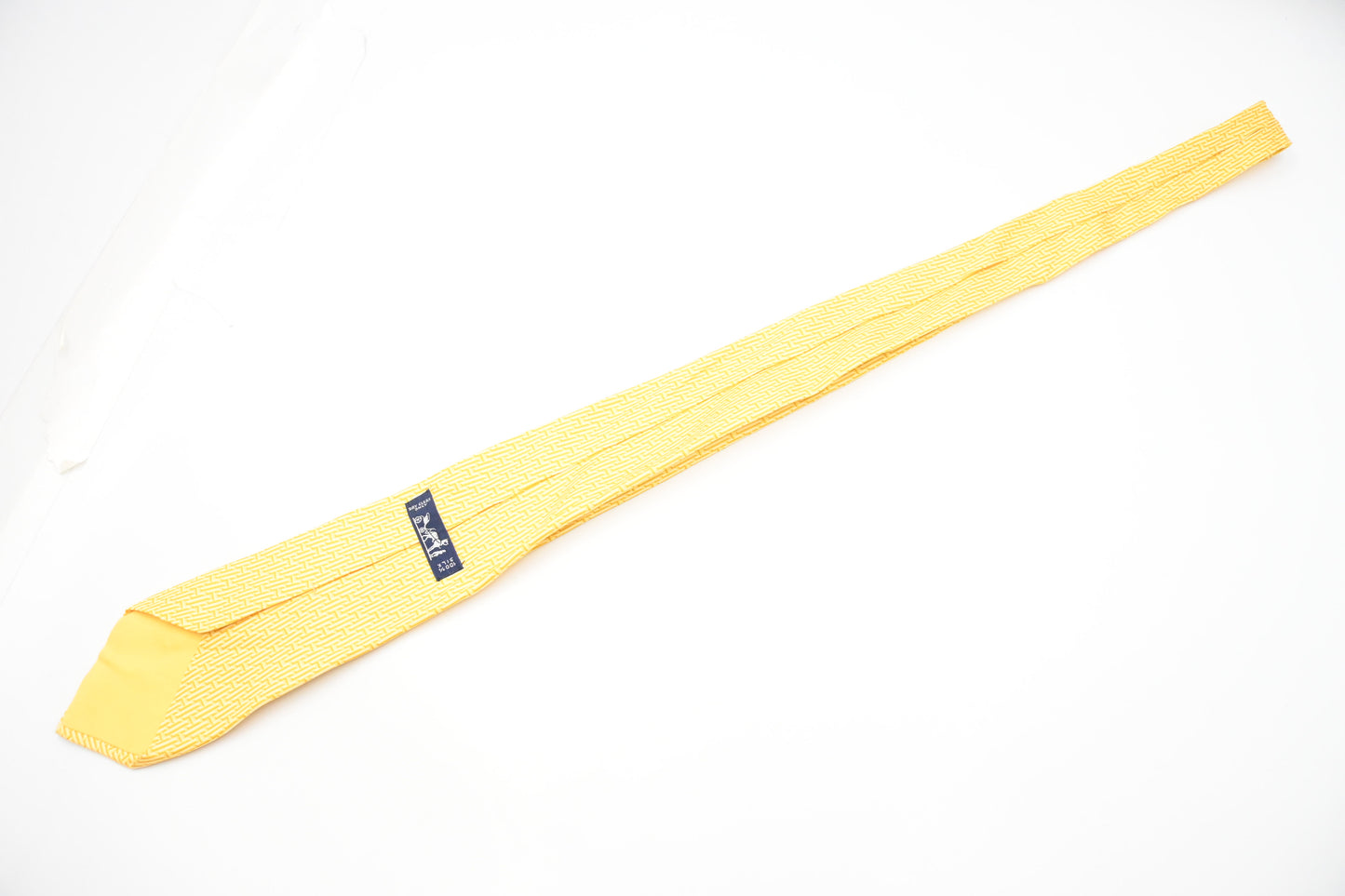 Hermes Tie in Yellow Silk
