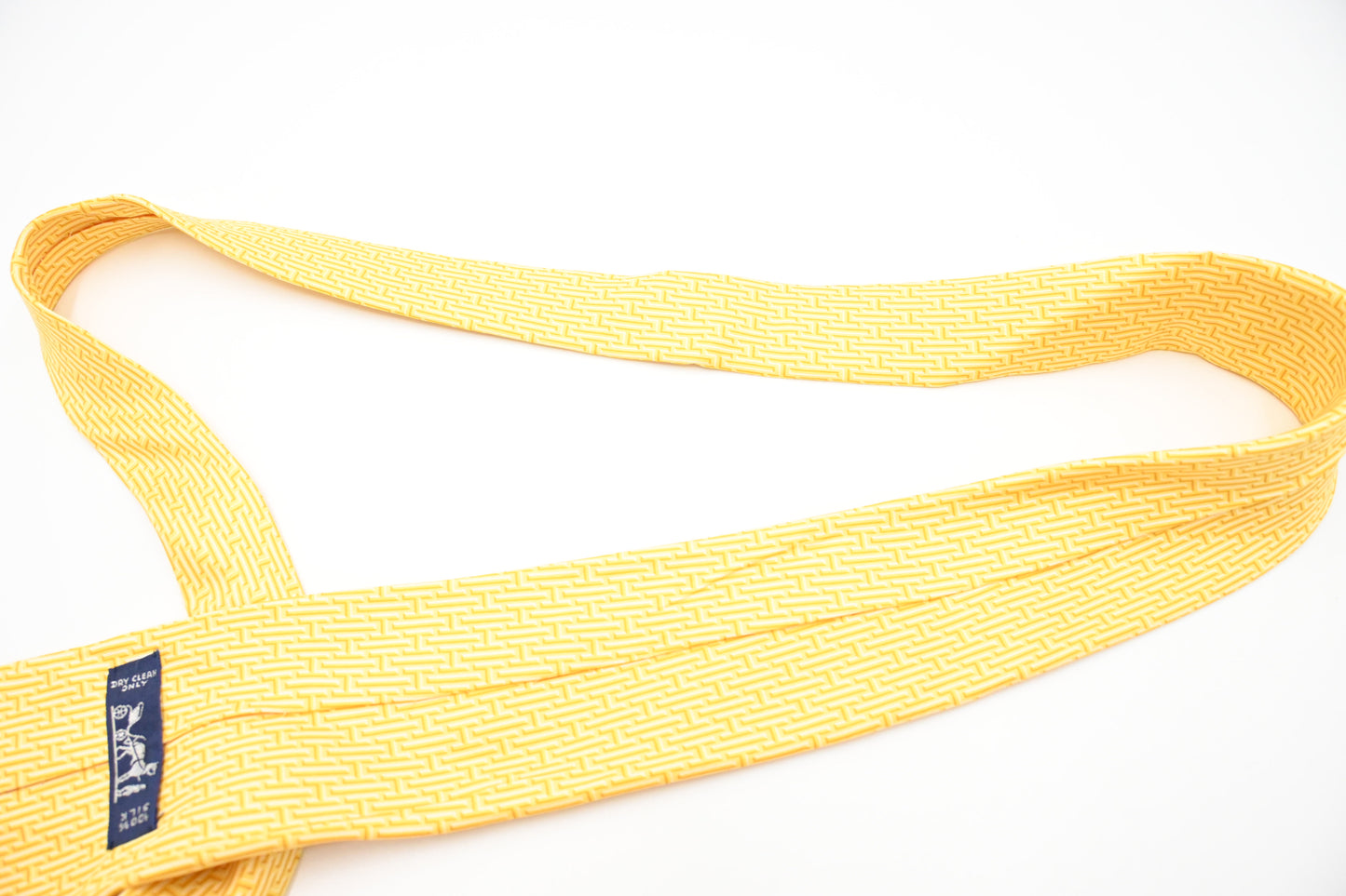 Hermes Tie in Yellow Silk