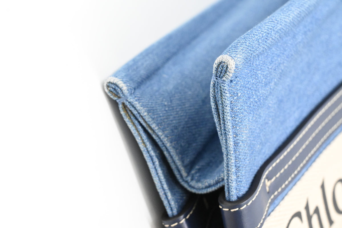 Chloé Medium Woody Tote in Denim Canvas