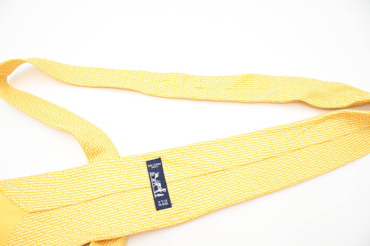 Hermes Tie in Yellow Silk