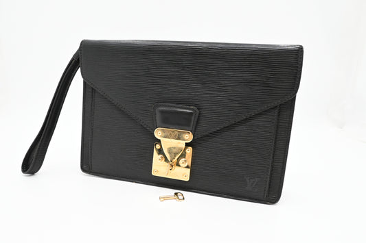 Louis Vuitton Sellier Dragonne in Black Epi Leather