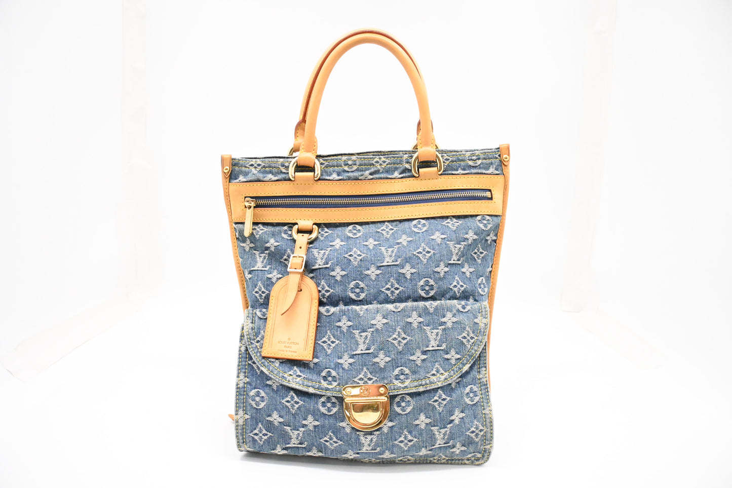Louis Vuitton Flat Shopper in Blue Denim Canvas