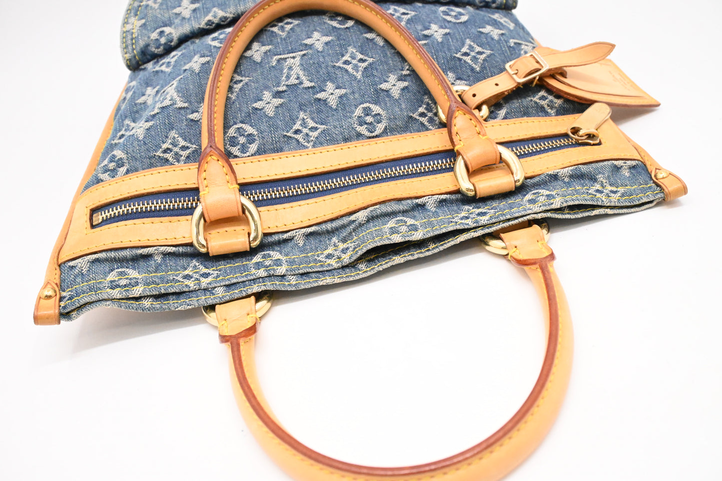 Louis Vuitton Flat Shopper in Blue Denim Canvas