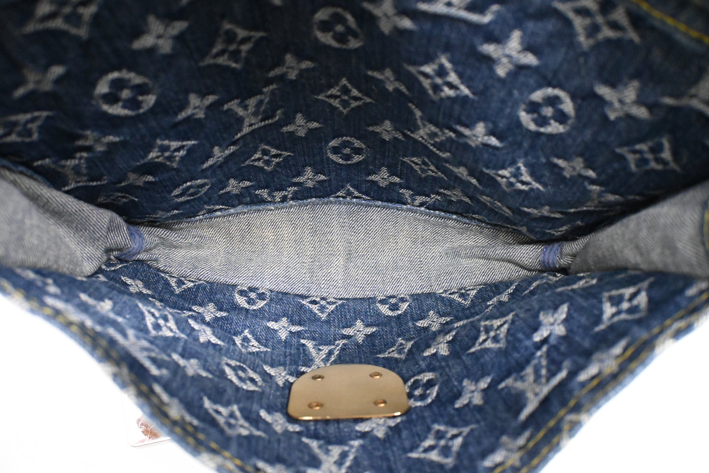 Louis Vuitton Flat Shopper in Blue Denim Canvas